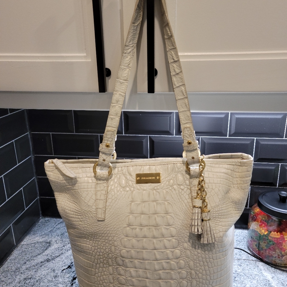 Brahmin Croccodile Embossed Tote